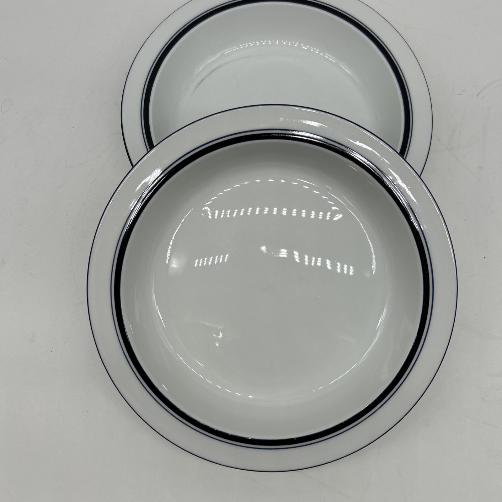 Dansk Christianshavn Bistro White Blue Rimmed Soup Salad Bowl 8