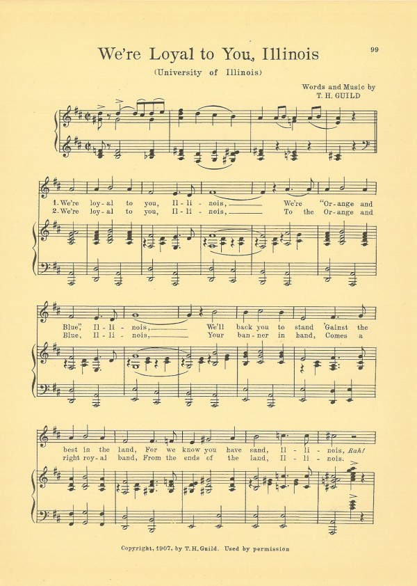 UNIVERSITY OF ILLINOIS Vintage Song Sheet c 1927 \