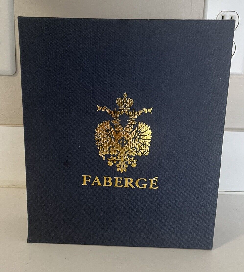 XL Faberge Blue Lacquer EMPTY Case Presentation Box Imperial Satin NO EGG 9x8x2”