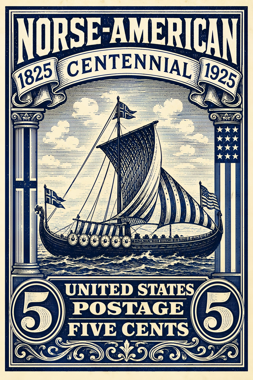 Norse-American Centennial 1825-1925 Poster 🌟 16x24” Premium Matte 200gsm Norse-American Centennial 1825-1925 Poster 🌟 16x24” Premium Matte 200gsm