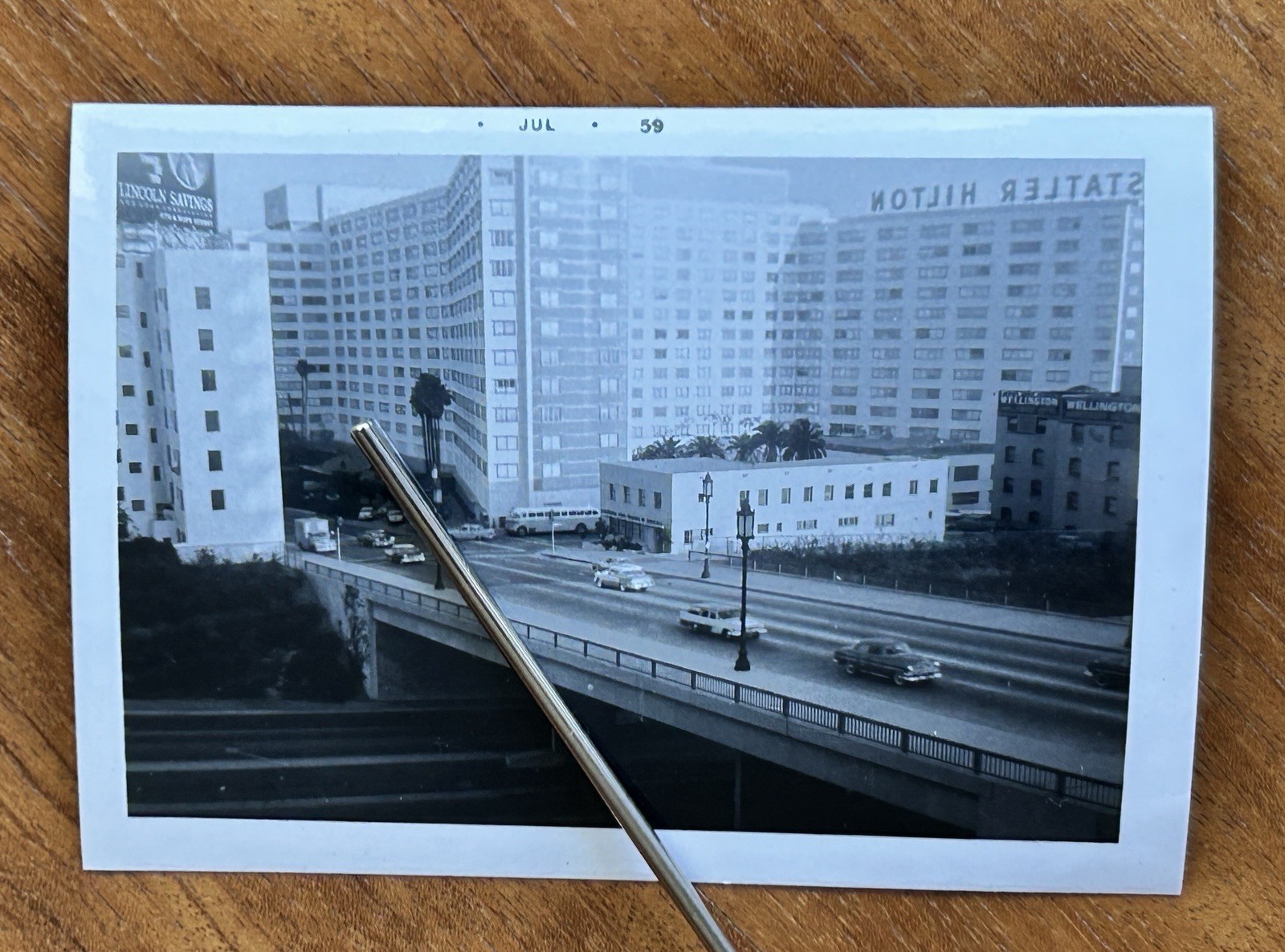 VTG 1959 Downtown Los Angeles Statler Hilton Wellington Hotel Cityscape Photo