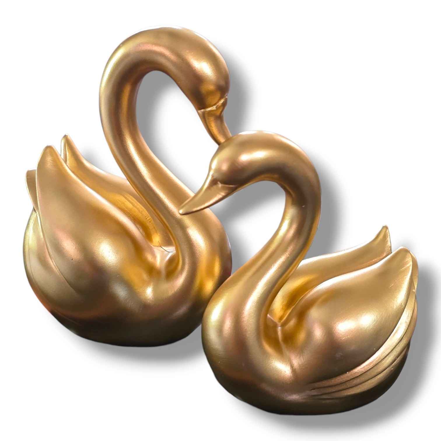 Golden swan resin figurines set of 2 MCM Goose Decor Golden swan resin figurines set of 2 MCM Goose Decor