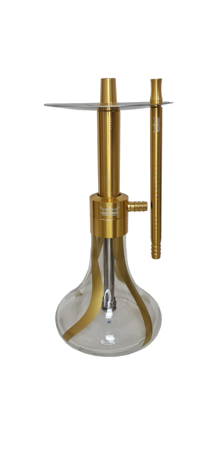 AlfeShisha Performance F1 Mini Hookah Gold, Glass Shisha, Portable Glass Vase