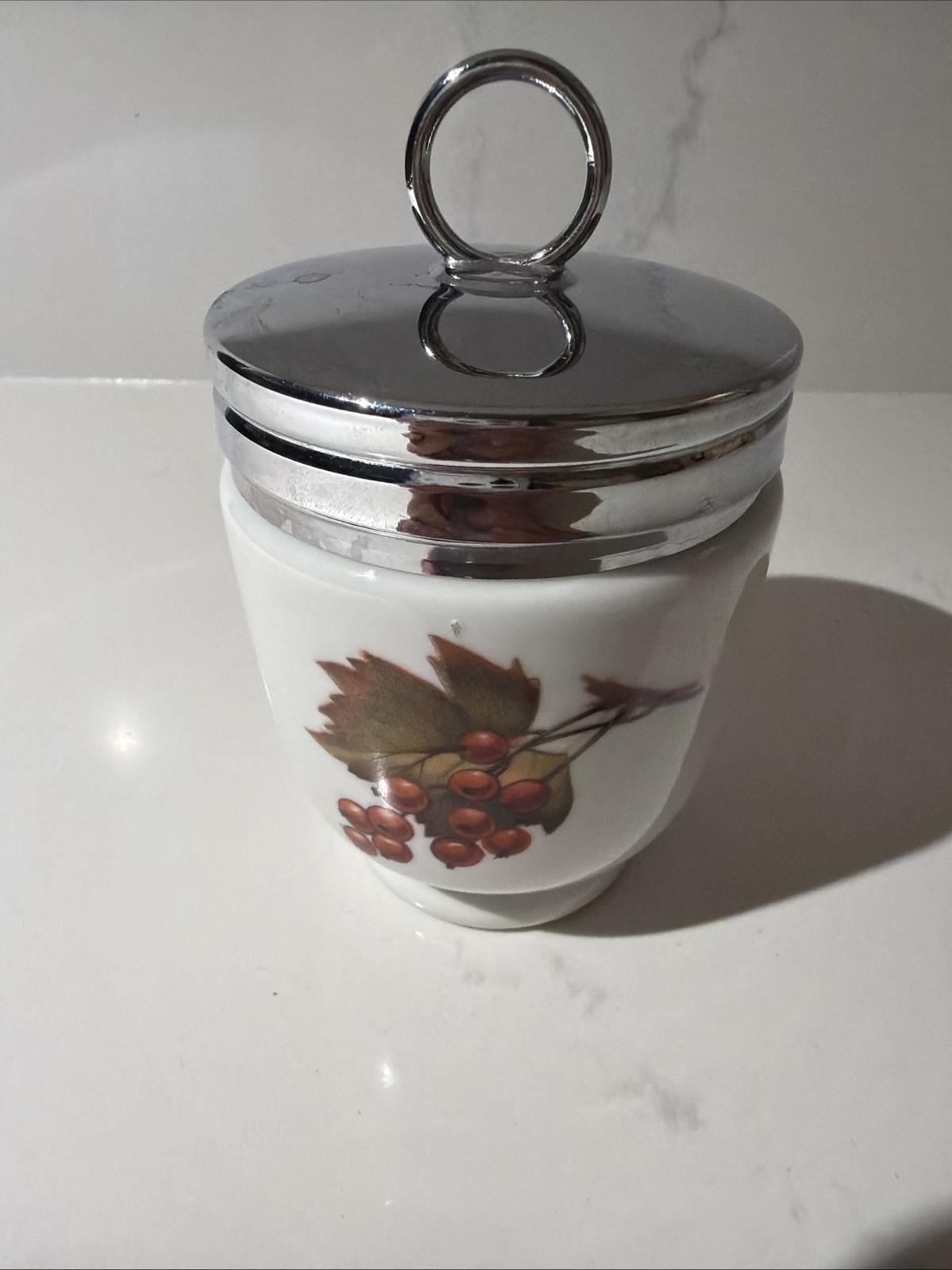 Vintage 1961-1983 Royal Worcester Evesham Porcelain Egg Coddler Vintage 1961-1983 Royal Worcester Evesham Porcelain Egg Coddler