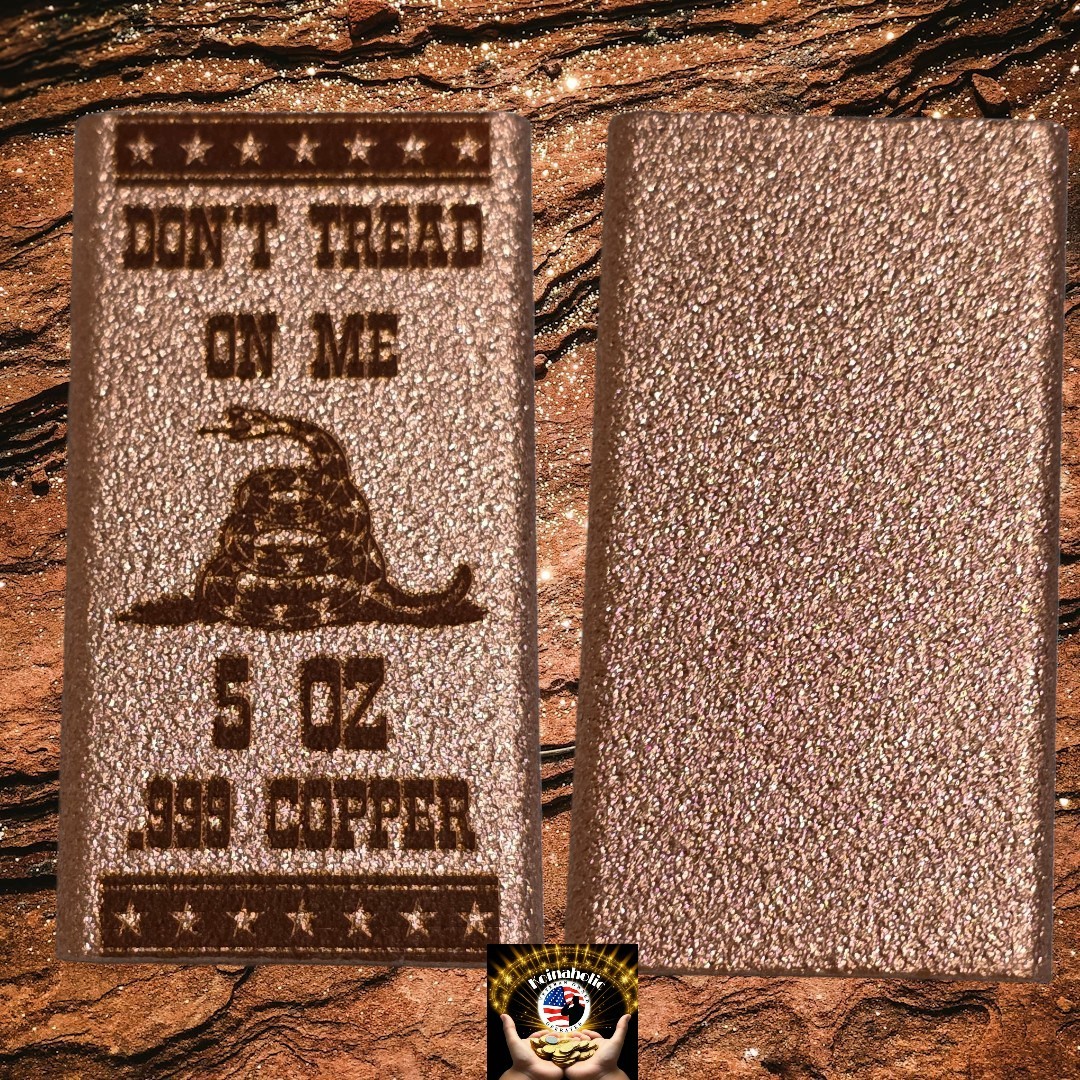 Don't Tread On Me 5 Oz .999 Bullion Design Art Bar, 🔥 From Storage 