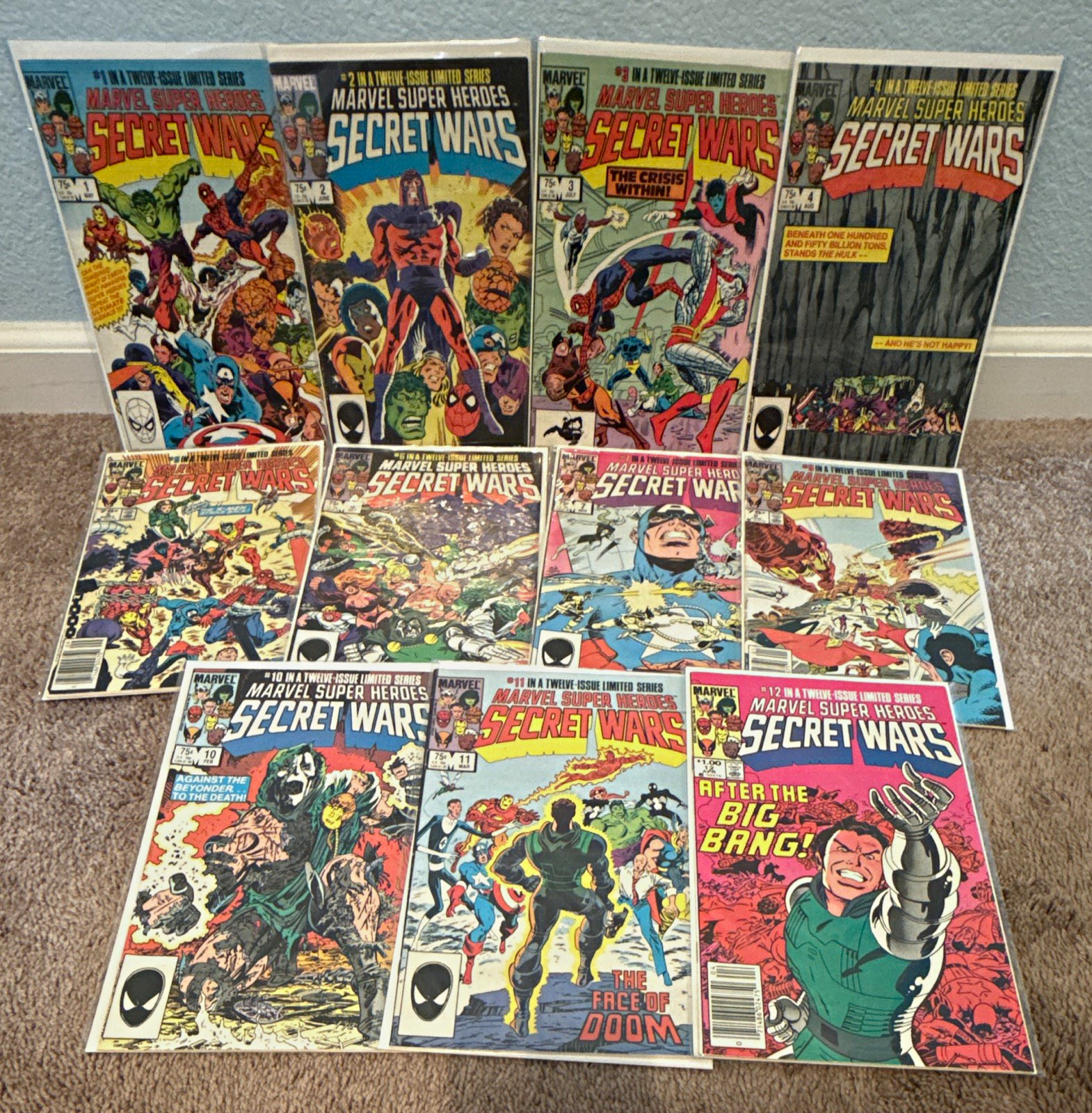 Marvel Super Heroes Secret Wars #1-7, #9-12 Comic Book Lot VF