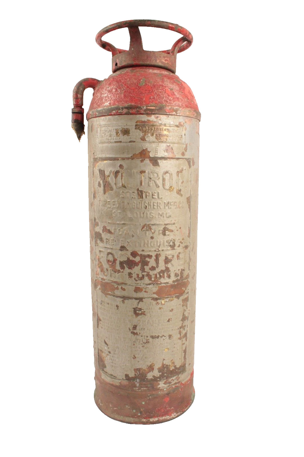 Vintage Kontrol Stempel Copper Fire Extinguisher With Embossed Labels Display