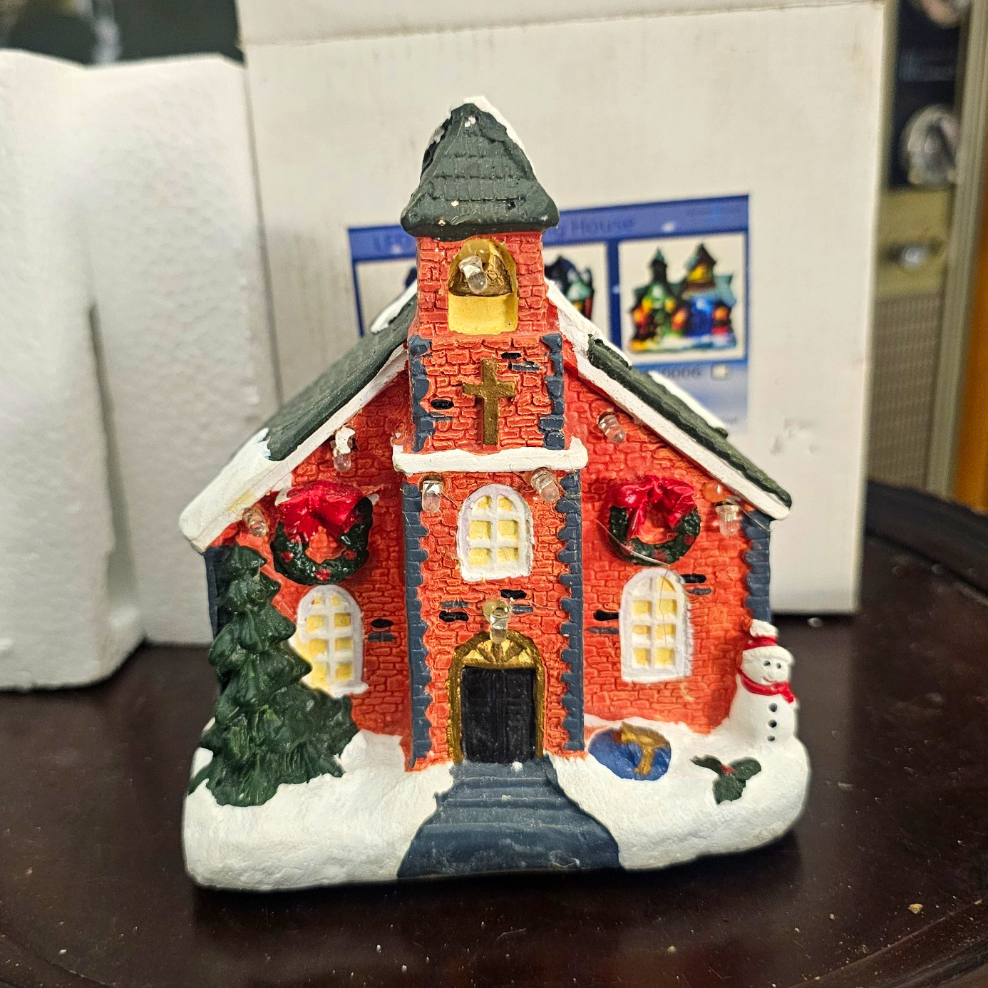 Seasons Global LED Illuminated Multicolor Ceramic Christmas Village House, Boxed