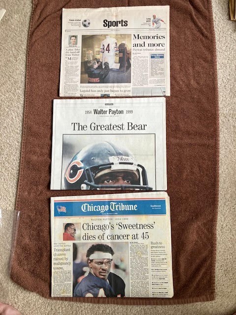 3x November 1999 Chicago Newspaper Sections WALTER PAYTON Chicago Bears - Death