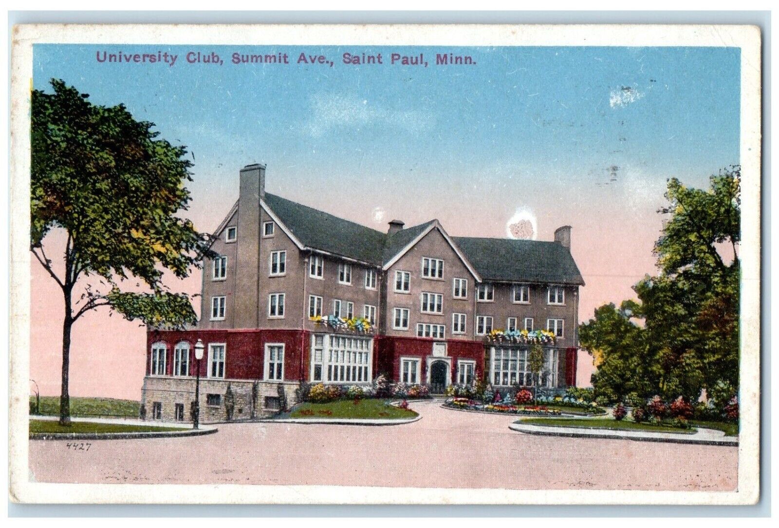 1918 University Club Summit Avenue Saint Paul Minnesota MN Antique Postcard