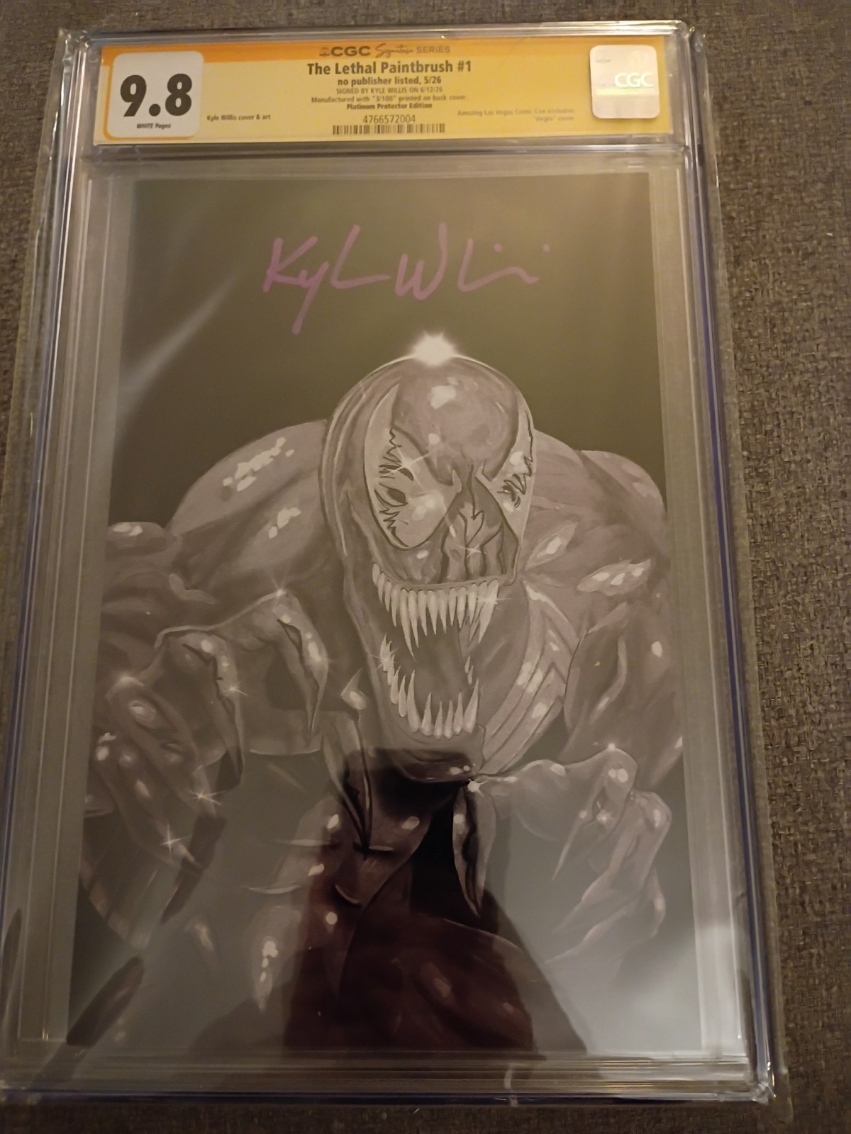 The Lethal Paintbrush #1 Platinum Protector 3/100 CGC 9.8 Signed By Willis