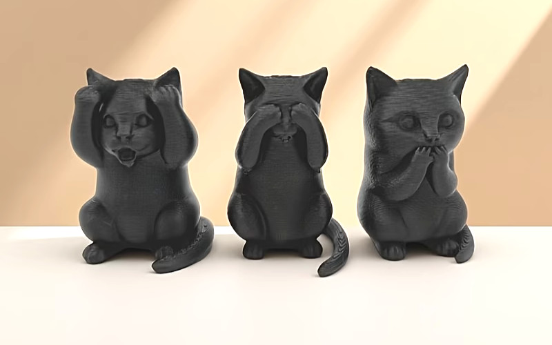 Assorted Small Plastic Cat Trio Desktop Ornaments  New In Box