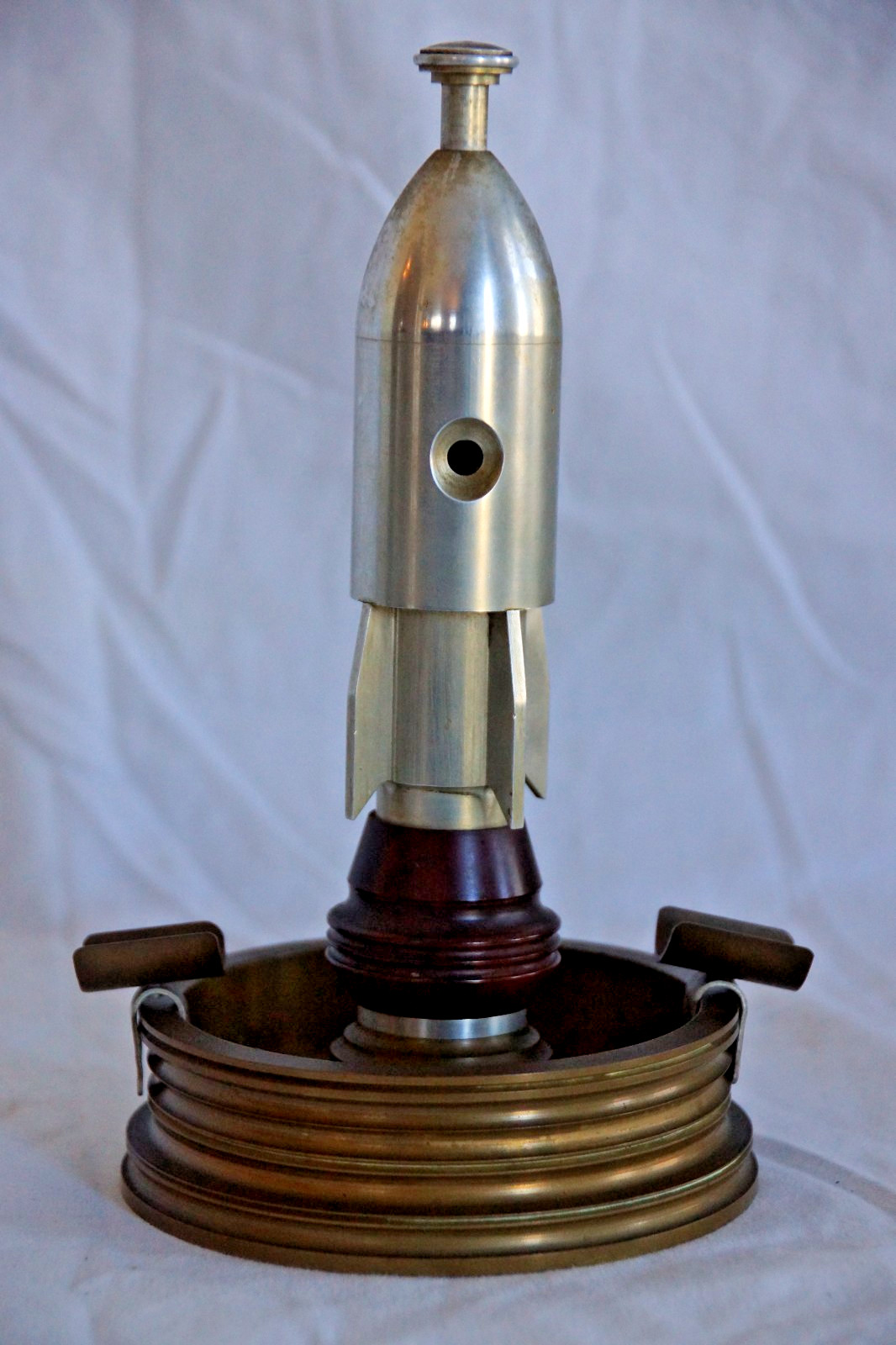 Rare Original U.S. WWII Trench Art Ashtray “Bomb” Rocket Art Deco Cigar Cutter Rare Original U.S. WWII Trench Art Ashtray “Bomb” Rocket Art Deco Cigar Cutter