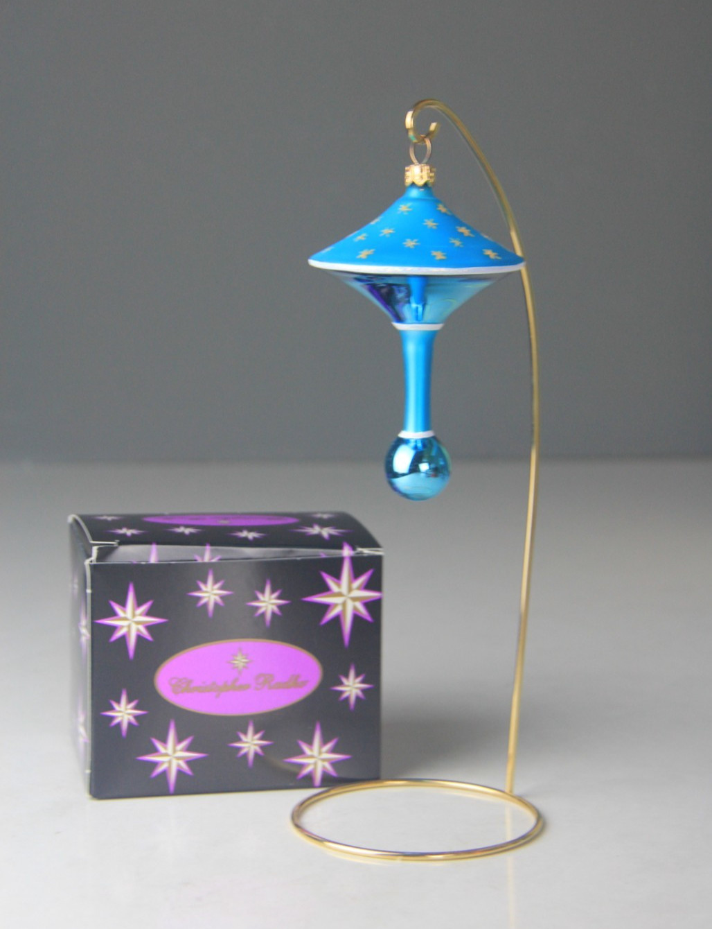 Christopher Radko Elroy's Toy Blue Spin Top Ornament 98-235-0 Rare