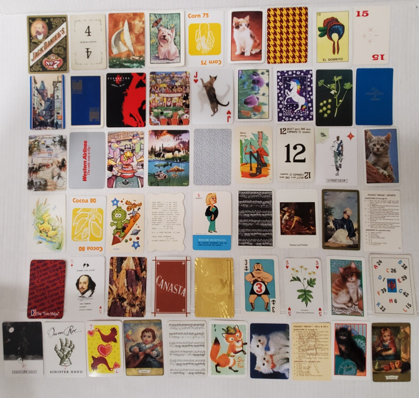 Single Swap Playing Cards, 55 Piece Vintage Card Lot, Collectible Cards