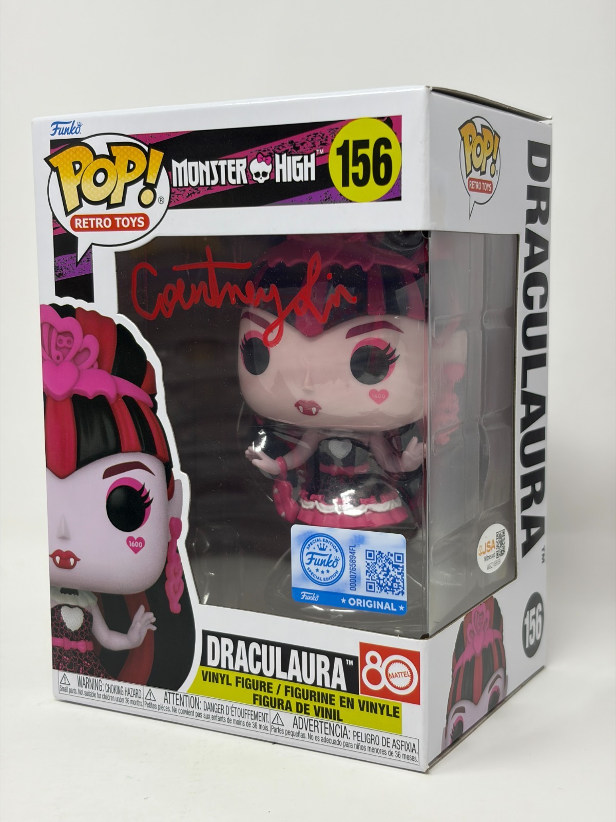 Courtney Lin Monster High Draculaura #156 Signed Exclusive Funko Pop JSA Cert