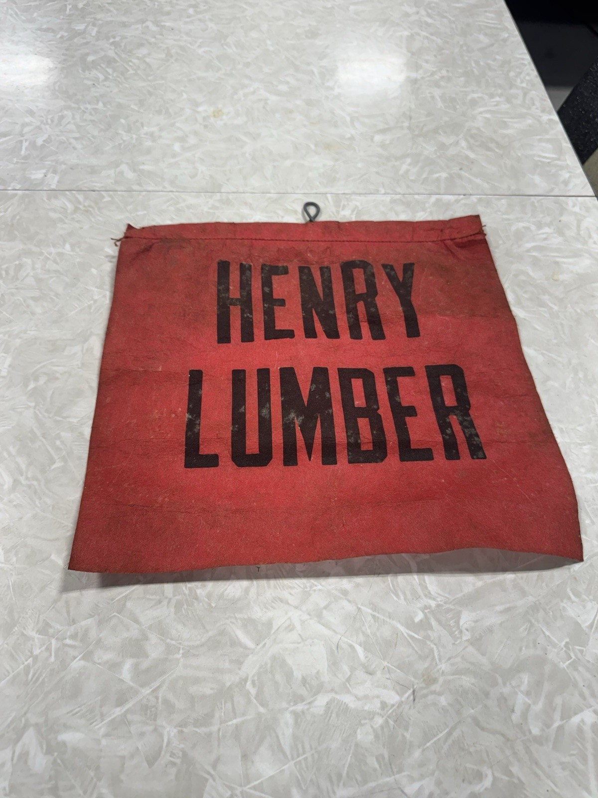 vintage Henry Lumber cloth caution or danger flag, (A