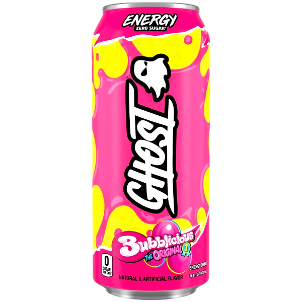 👻 GHOST Energy Zero Sugar Bubblicious Original Energy Drink 16 fl oz 12 Pack