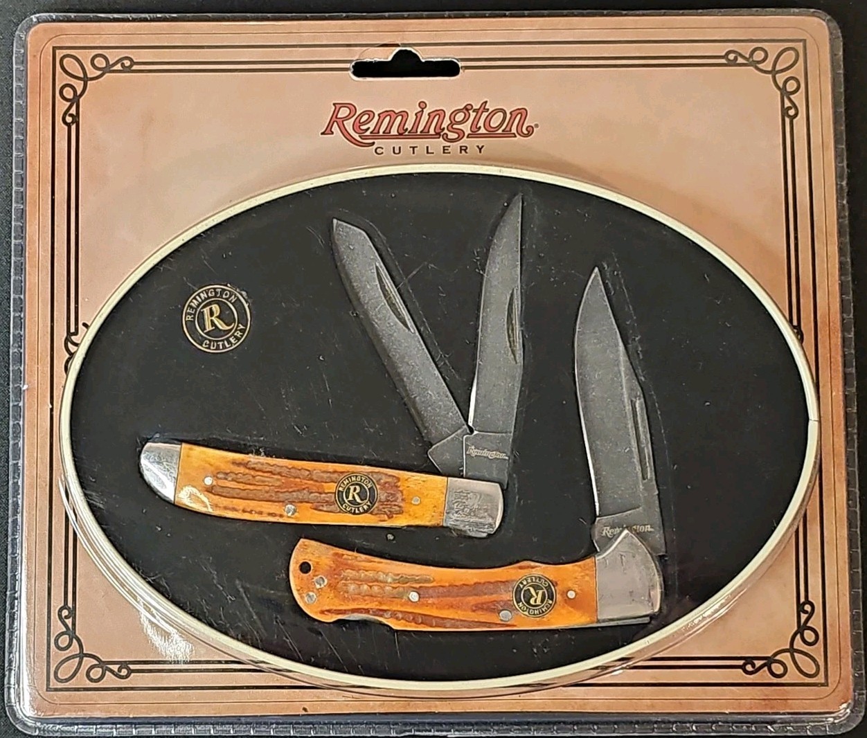 Remington 15683 American Classic Limited Edition 2 Knife Set Bone Handle W/ Tin