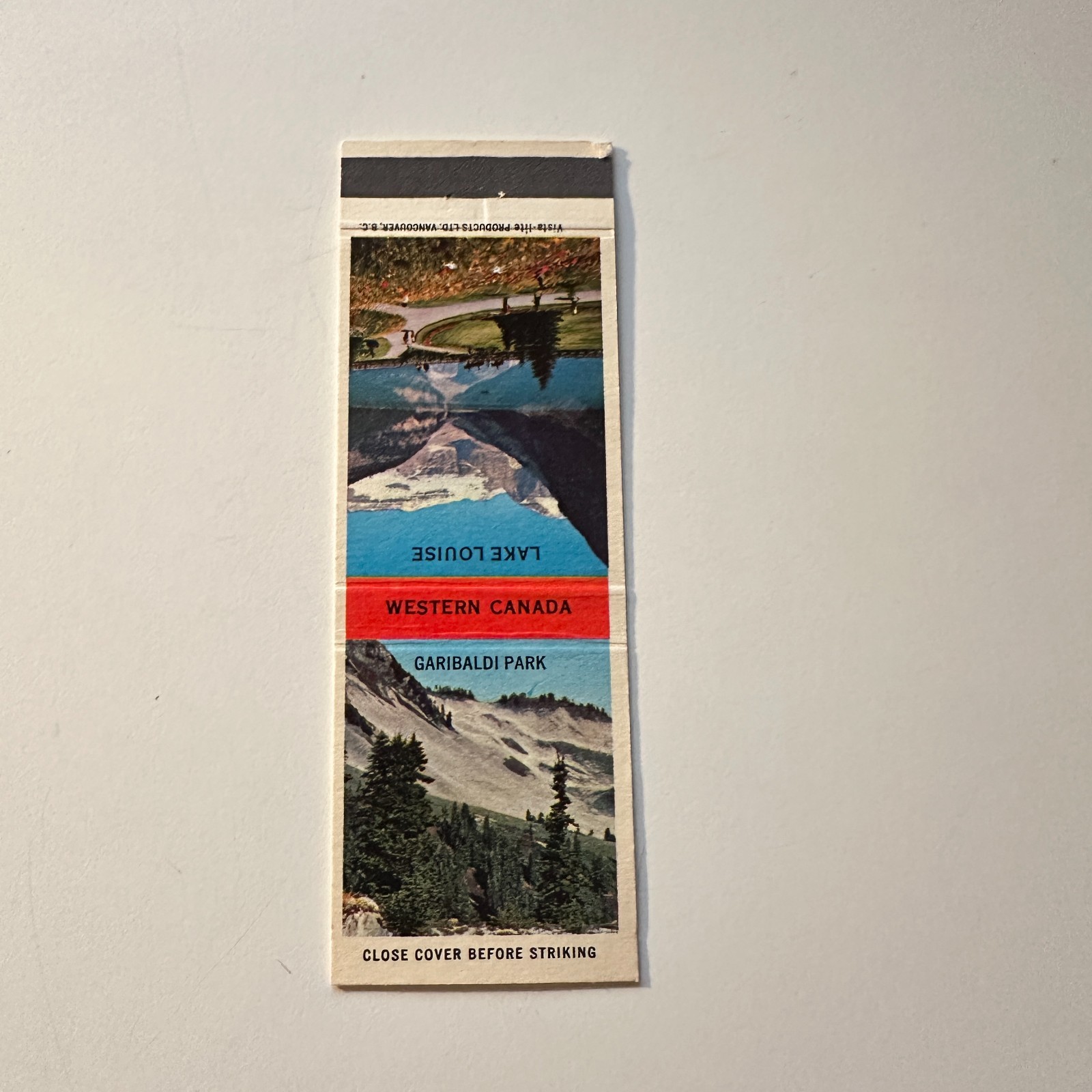 Western Canada Garibaldi Park Lake Louise Vintage Matchbook Cover 5MB126-3
