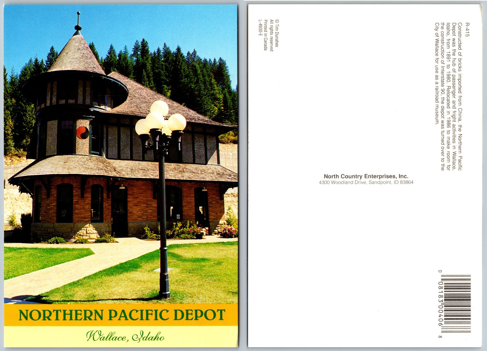 Continental Northern Pacific Depot Wallace Idaho Postcard
