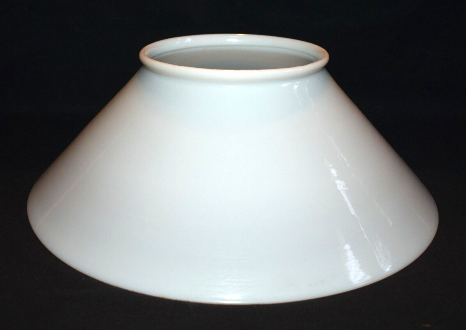 Victorian Milk Glass Slant Shade Hanging Kerosene Oil Lamp 5 Tall X 6 X 13 5/8\