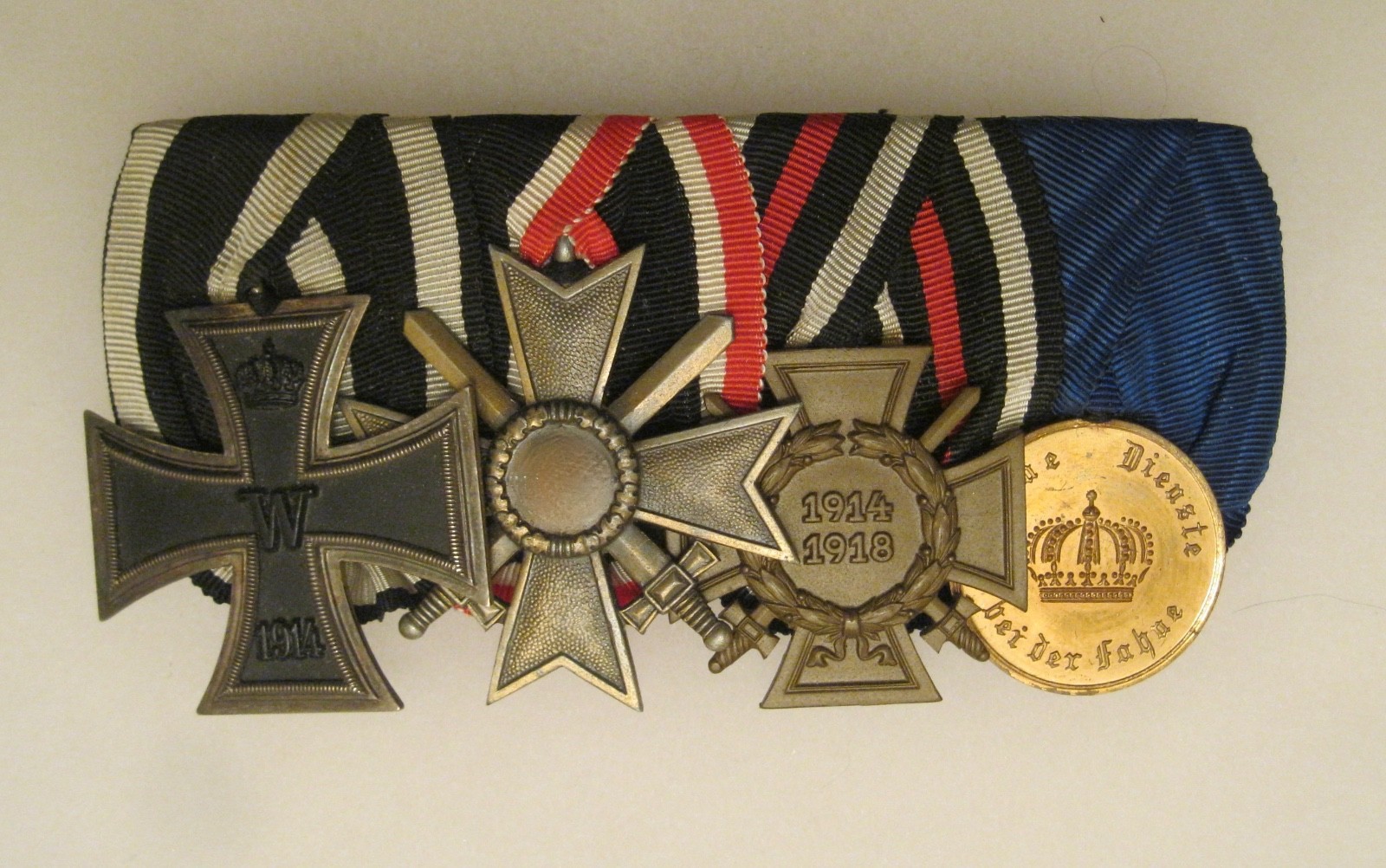 German Prussian WW1 4-Place Medal Bar