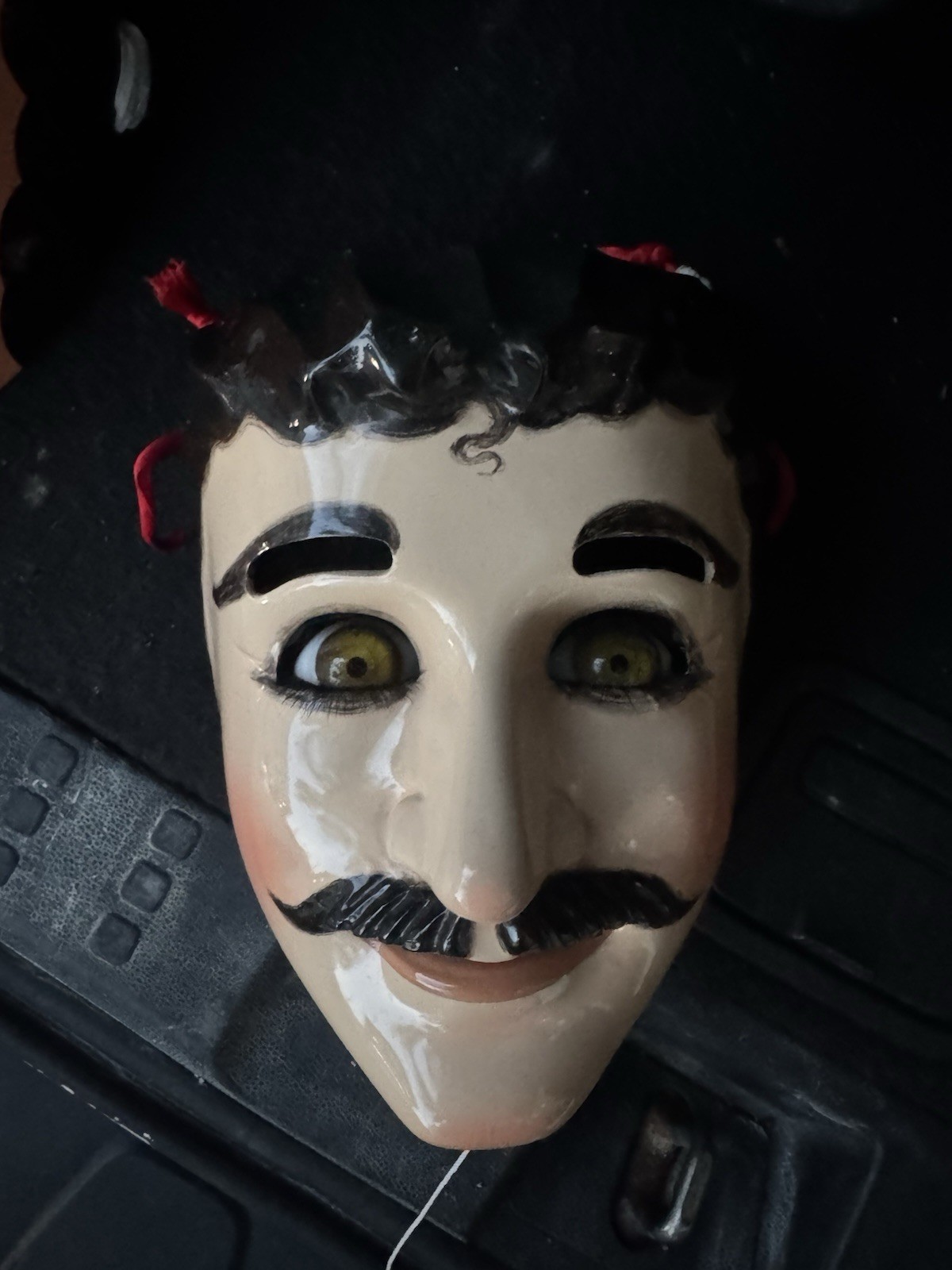 El Copero Mexican Carnival Mask Handmade Tlaxcala Mexico Folk Art w/ Box
