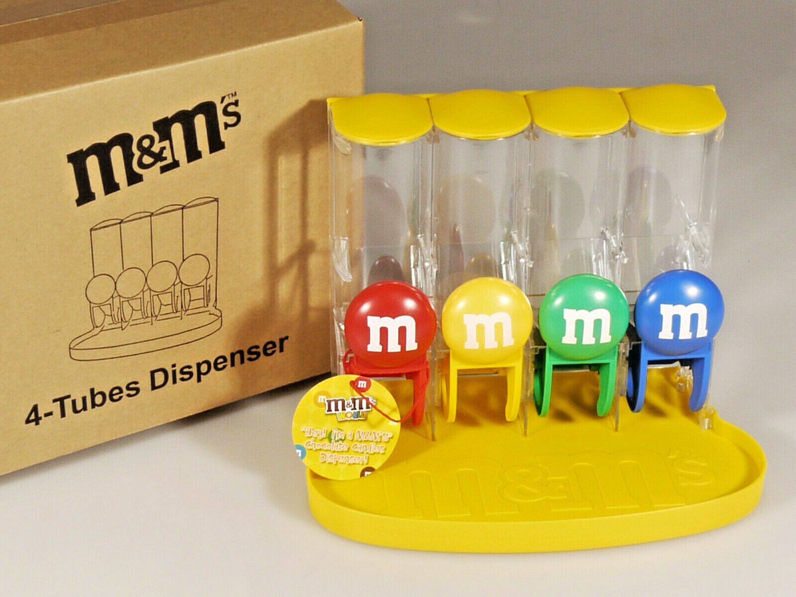 PRL) M&M\'s M & MS DISPENSER 4 TUBE DISPENSER CHOCOLATE CANDIES DISTRIBUTOR GIFT