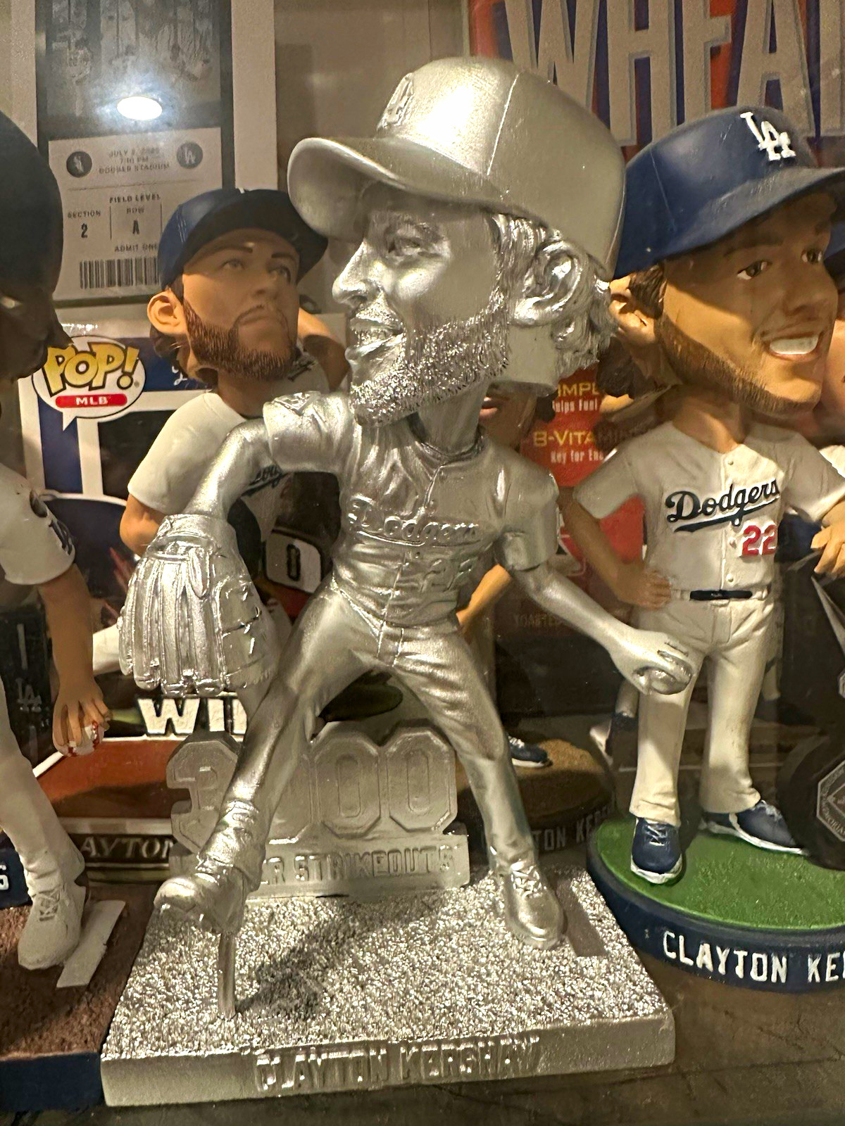 PLATINUM Clayton Kershaw Los Angeles Dodgers MLB Bobblehead Silver 3,000 K Rare