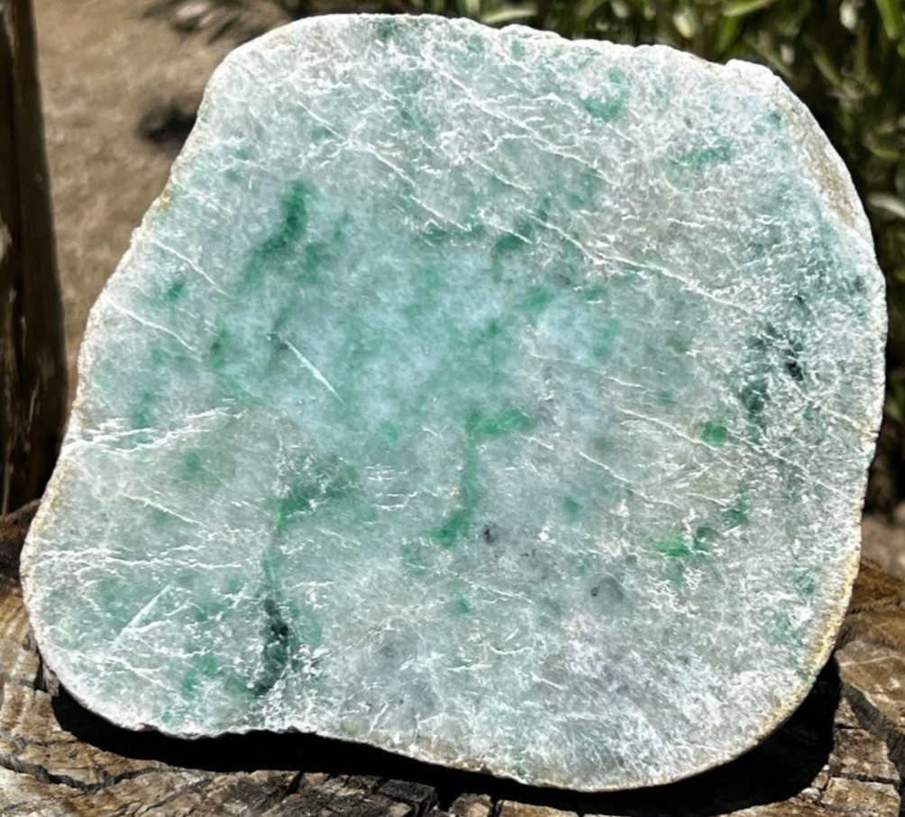 Icy Green Jadeite Rough Raw Untreated 4.3 lb Large Stone Polished Window