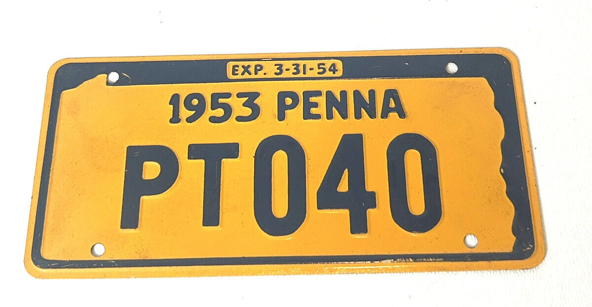 Vintage 1953 Pennsylvania Wheaties Cereal Box  License Plate