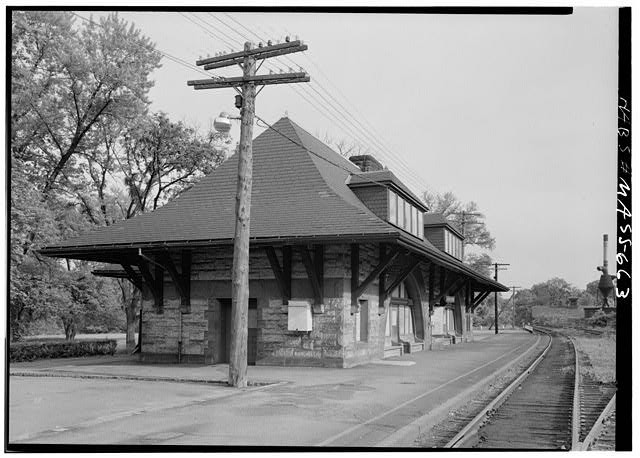 Photo:North Easton MA Old Colony Railroad Station 1959 HABS Railroad Depot