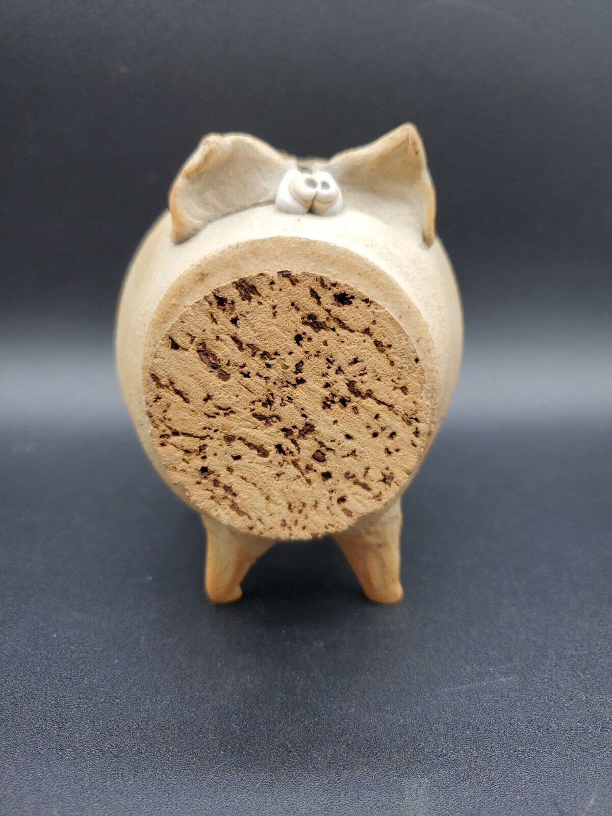 Handmade Pottery Large mouth pig piggy bank Signed Dorothy Beach