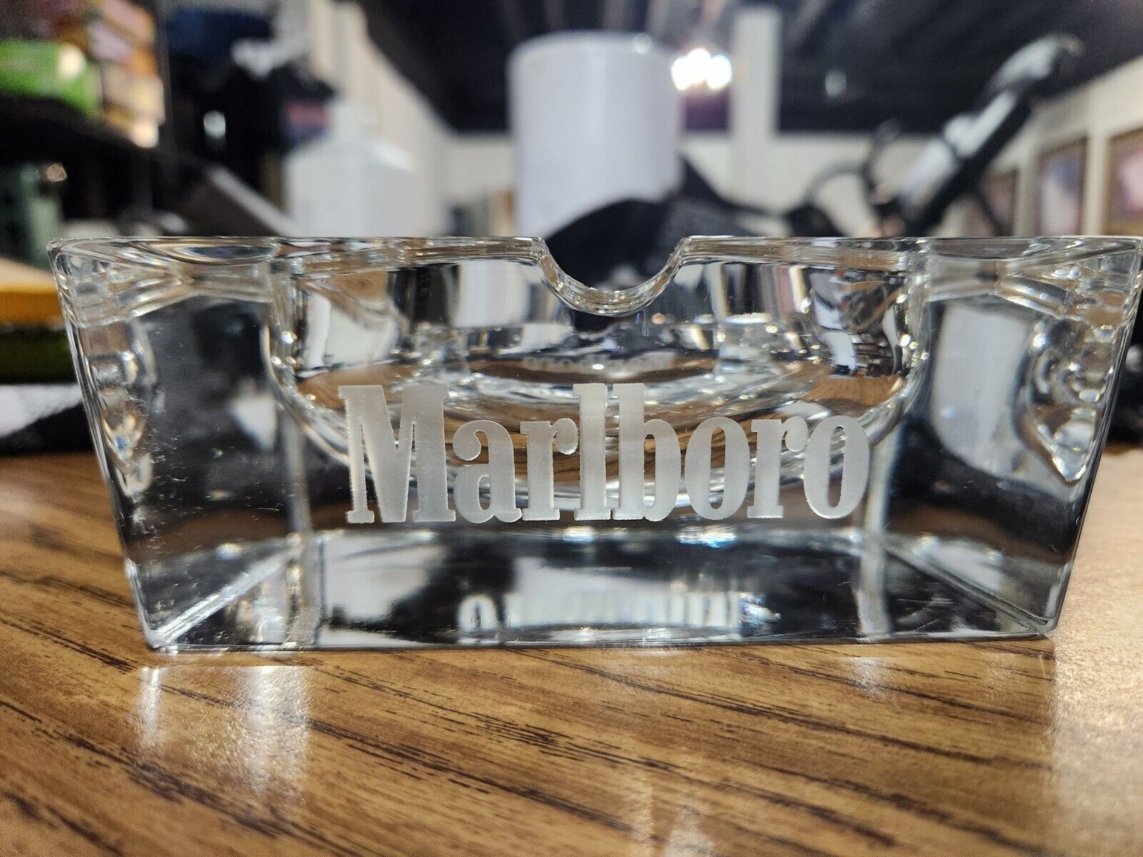 Rare Marlboro JG Durand Crystal Cut Glass Ashtray 5.75