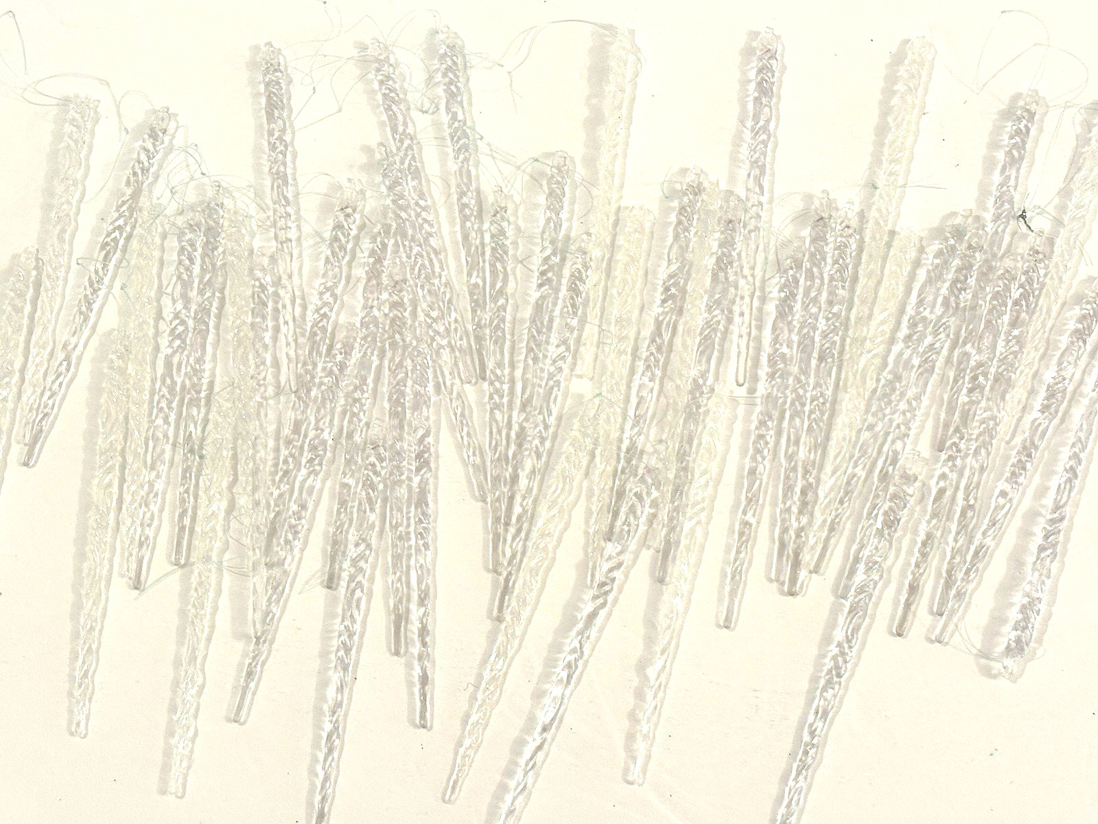 LOT of 45 Vintage ICICLES Christmas Tree ORNAMENTS ~ Clear 5