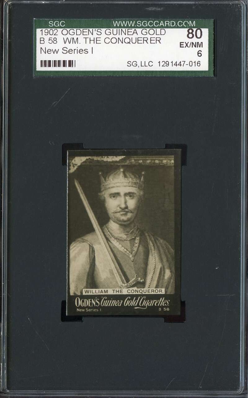 1902 OGDENS GUINEA GOLD NEW SERIES 1 B 58 WILLIAM THE CONQUERER SGC  *DS12820