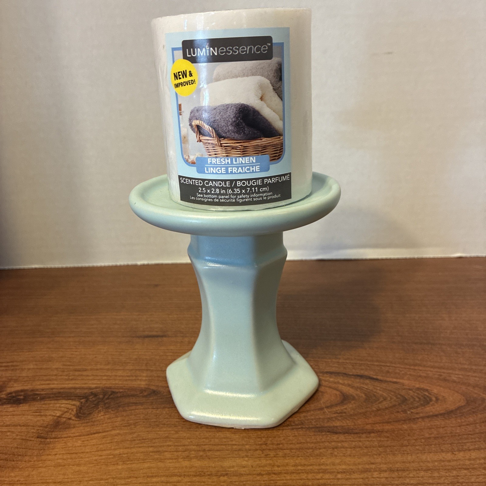 Vintage Pale Blue Ceramic CandleHolder 4\