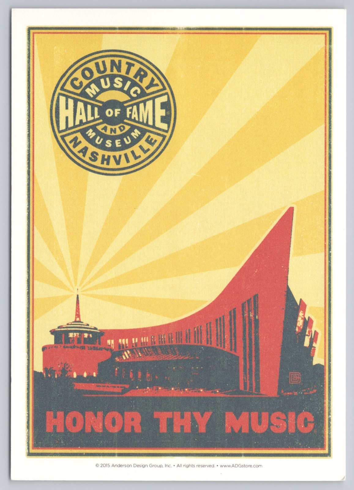 Spirit of Nashville Country Music Hall of Fame Anderson Design Group postcard