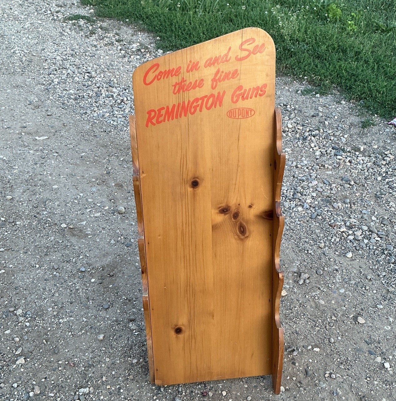 DuPont Remington Gun Store Display Wooden 34” Rare *READ* Some Damage
