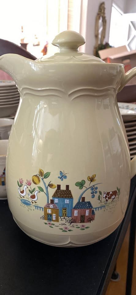Vintage Heartland Design Thermal Coffee Carafe Taiwan Farmhouse Country Pitcher