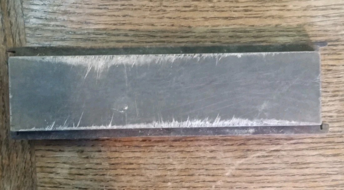 Vintage Fine Sharpening Stone In Wood Box 
