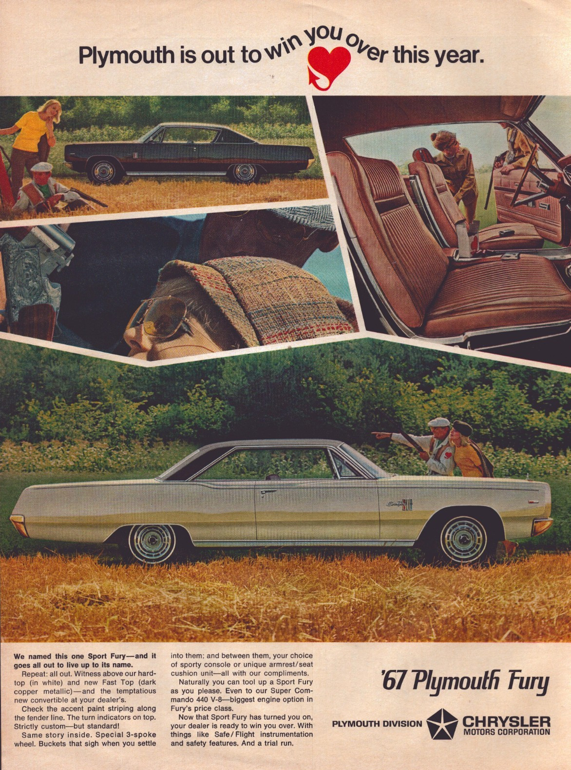 1966 Plymouth Fury Print Ad Out To Win You Over This Year \'67 Model