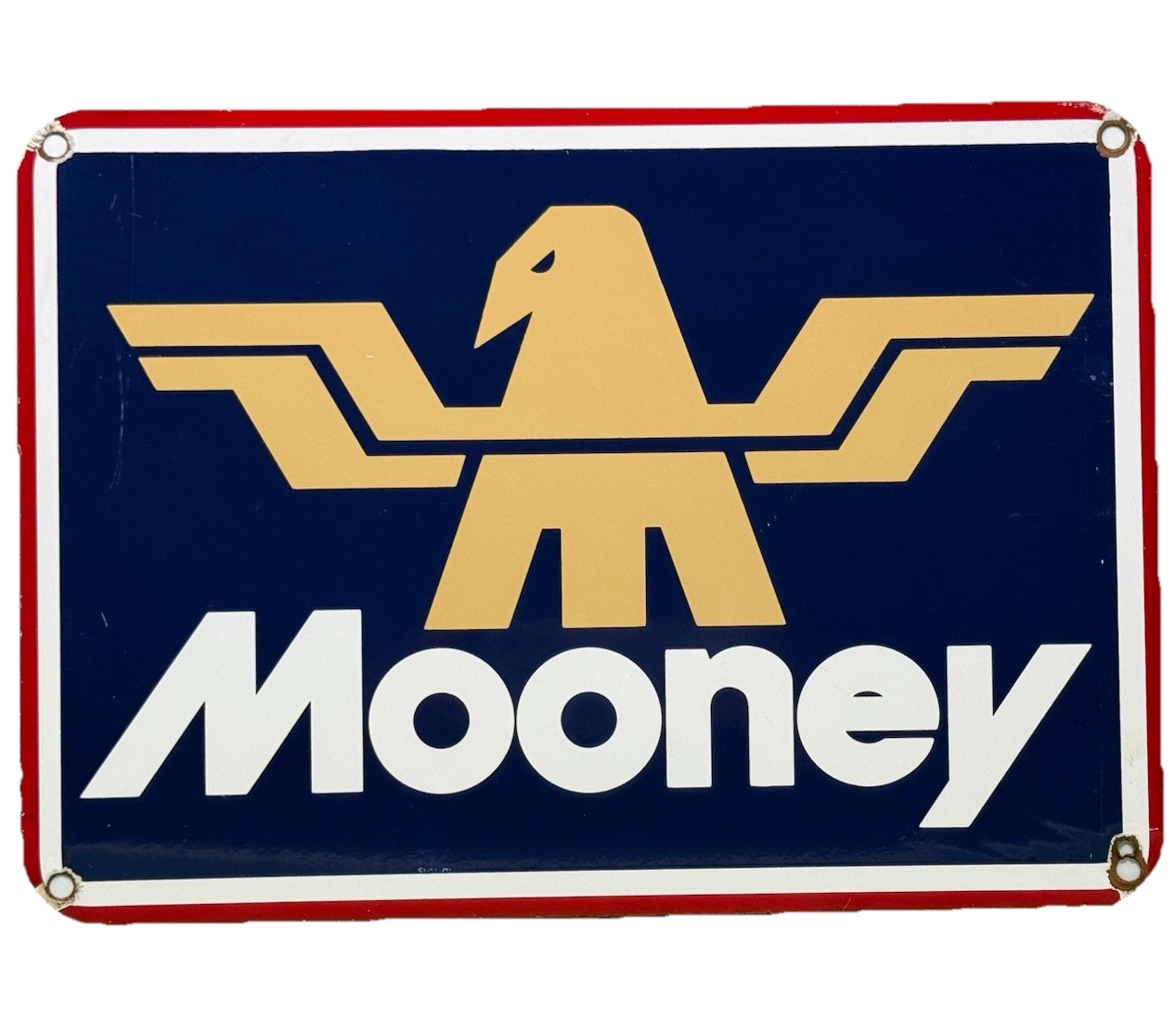 VINTAGE MOONEY PLANE PORCELAIN SIGN AVIATION AIRCRAFT COMPANY M20 AIRPLANE PILOT