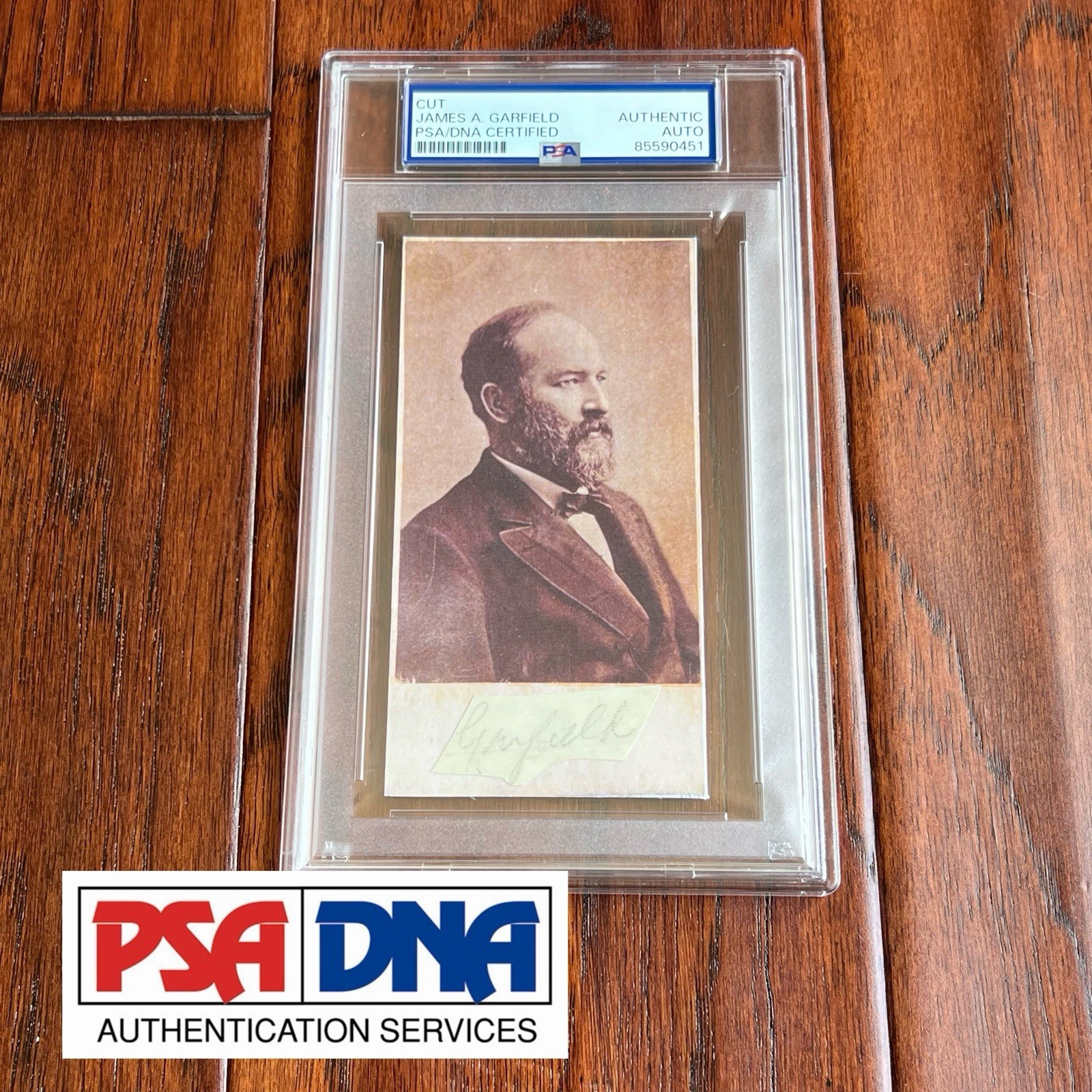JAMES A. GARFIELD * PSA  * Autograph SMALL CUSTOM CARD CDV Cut SIGNED