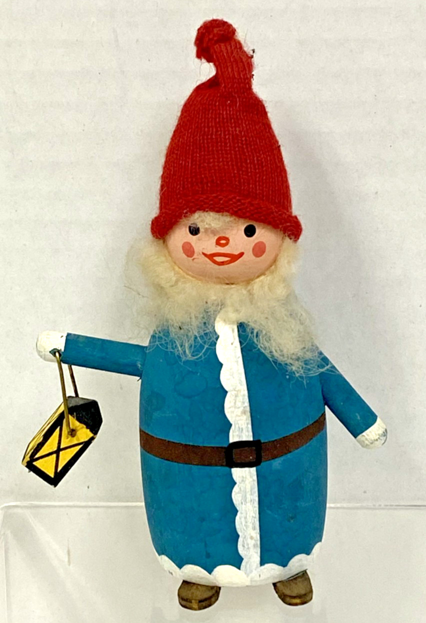 Vintage Bo Svensk Sweden Gnome MCM Folk Art Holding Lantern Figure Christmas 5\