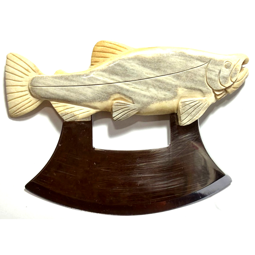Salmon Antler Ulu Knife Inuit Eskimo National Speakers Conference Anchorage AK Salmon Antler Ulu Knife Inuit Eskimo National Speakers Conference Anchorage AK