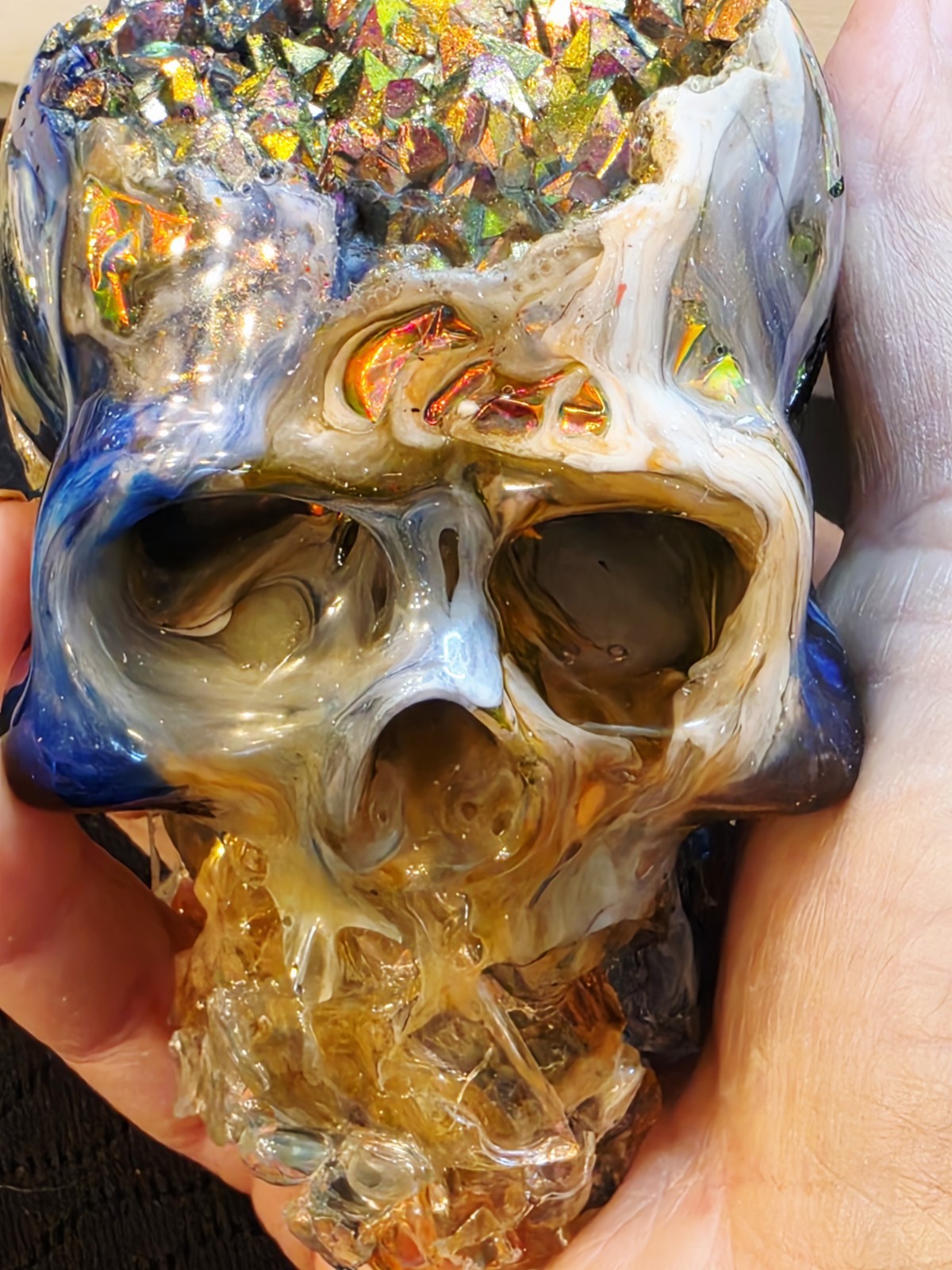 Handmade Crystal Glass And Resin Skull Handmade Crystal Glass And Resin Skull