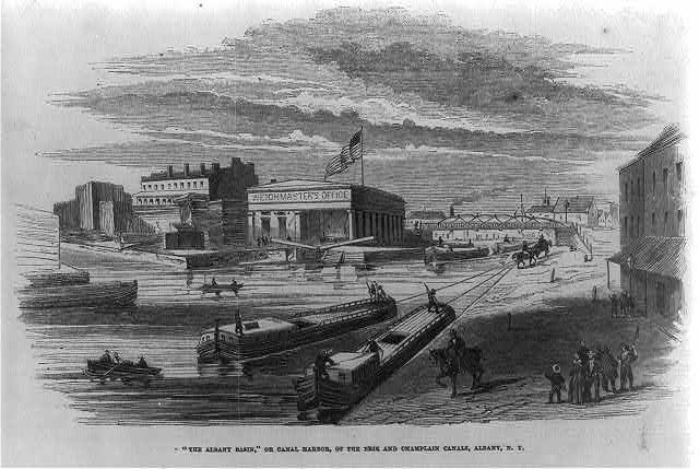 Photo:Albany NY 1856 Erie Champlain Canals Albany Basin Canal Harbor