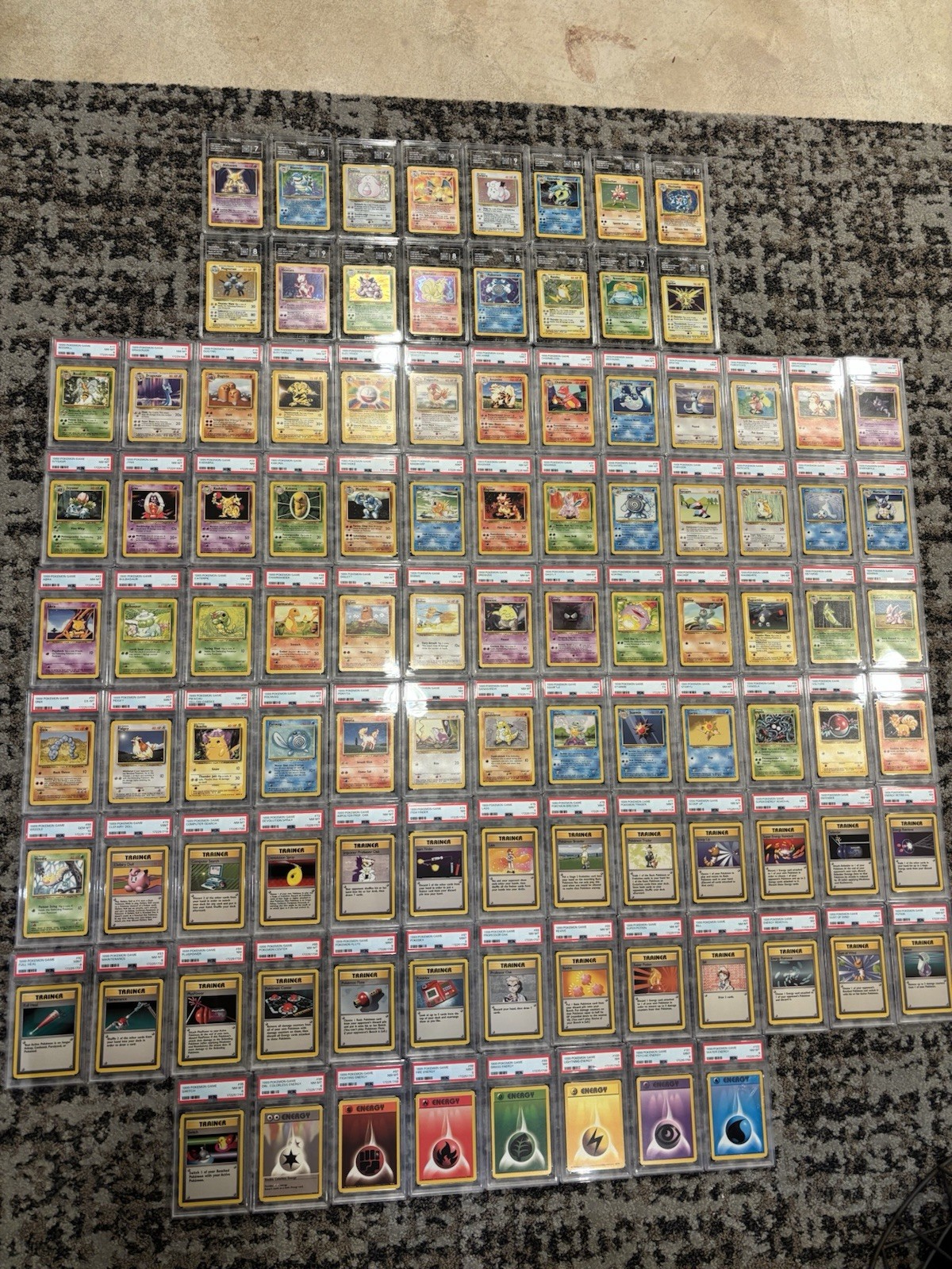 Pokemon Base Set Master Set/ PSA New Certs Complete Sequential 17-102/Holos TAG Pokemon Base Set Master Set/ PSA New Certs Complete Sequential 17-102/Holos TAG